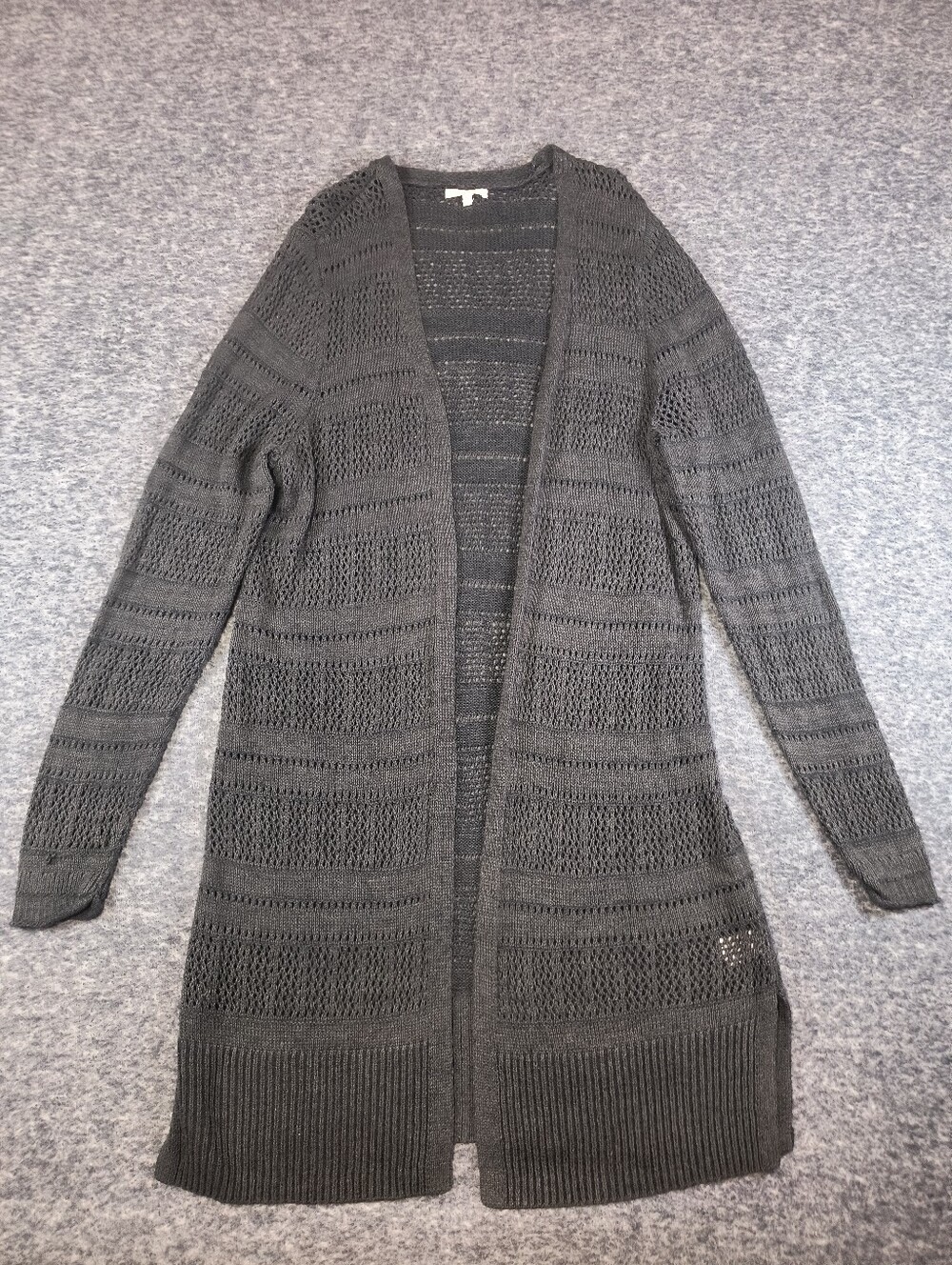 Maurices dark gray long knit cardigan, women's large